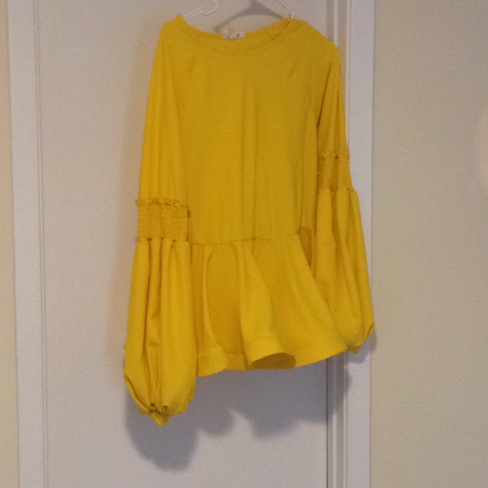 Yellow  Plus Size Top